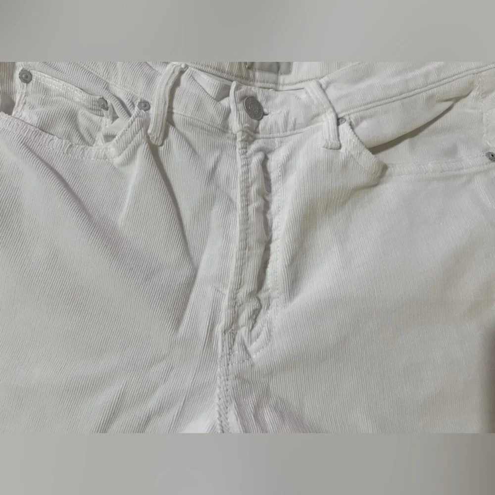 Mother jeans corduroy straight leg size 26 white the insider crop step fray - Picture 11 of 12